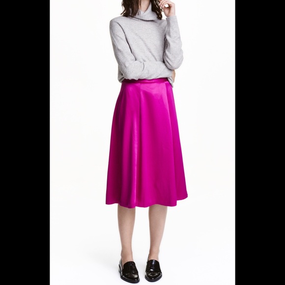 H&M pink satin skirt US6 - Picture 1 of 3